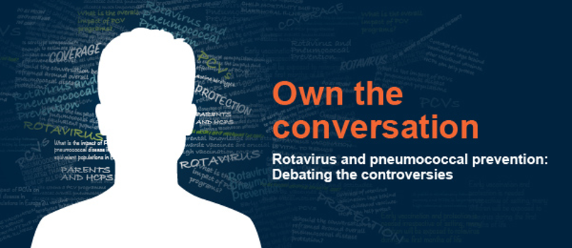 Dark blue silhouette and Symposium title